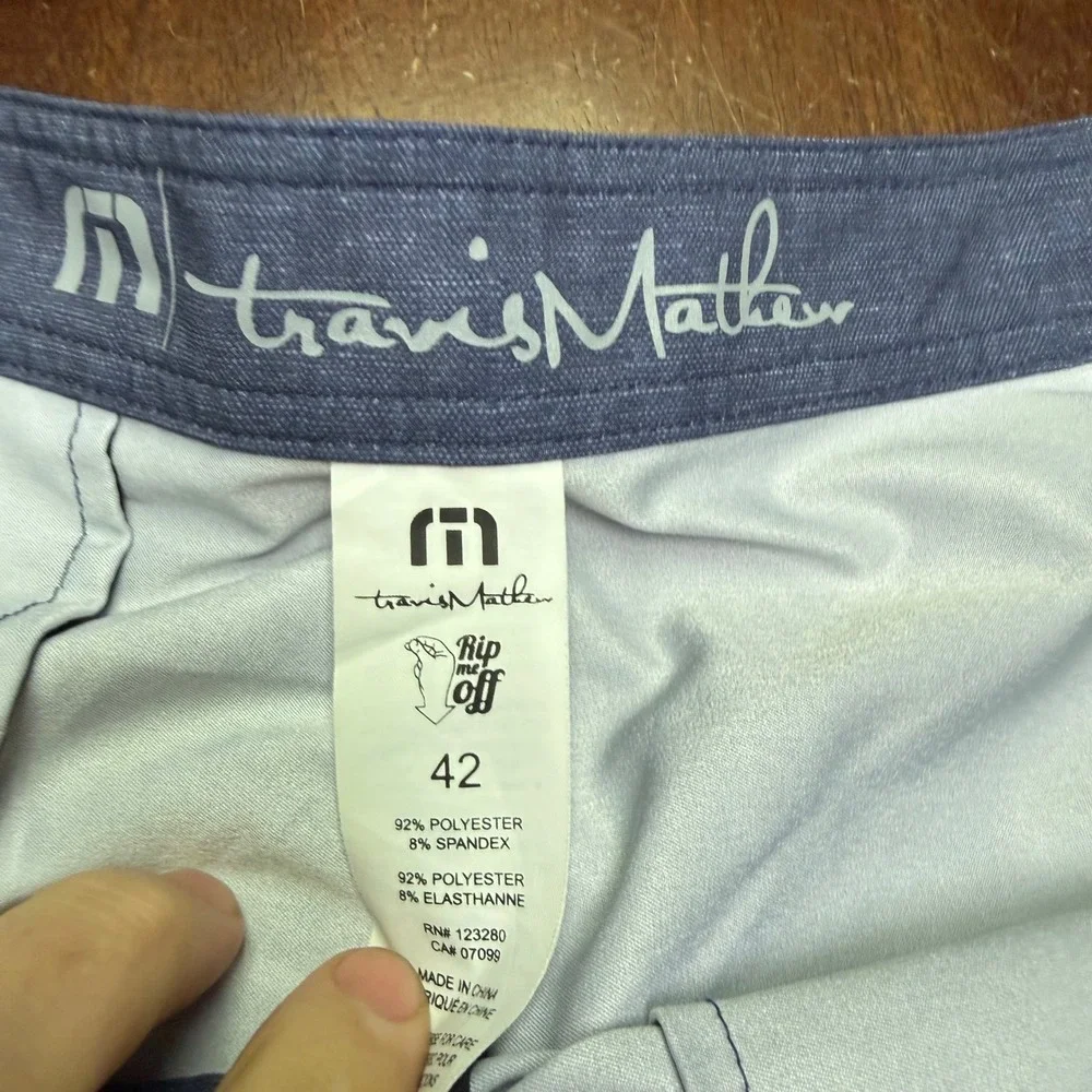 2 lot of Travis Mathew Board Shorts XXL Men 42 Blue Grey Tropical Stretch 2 Pack